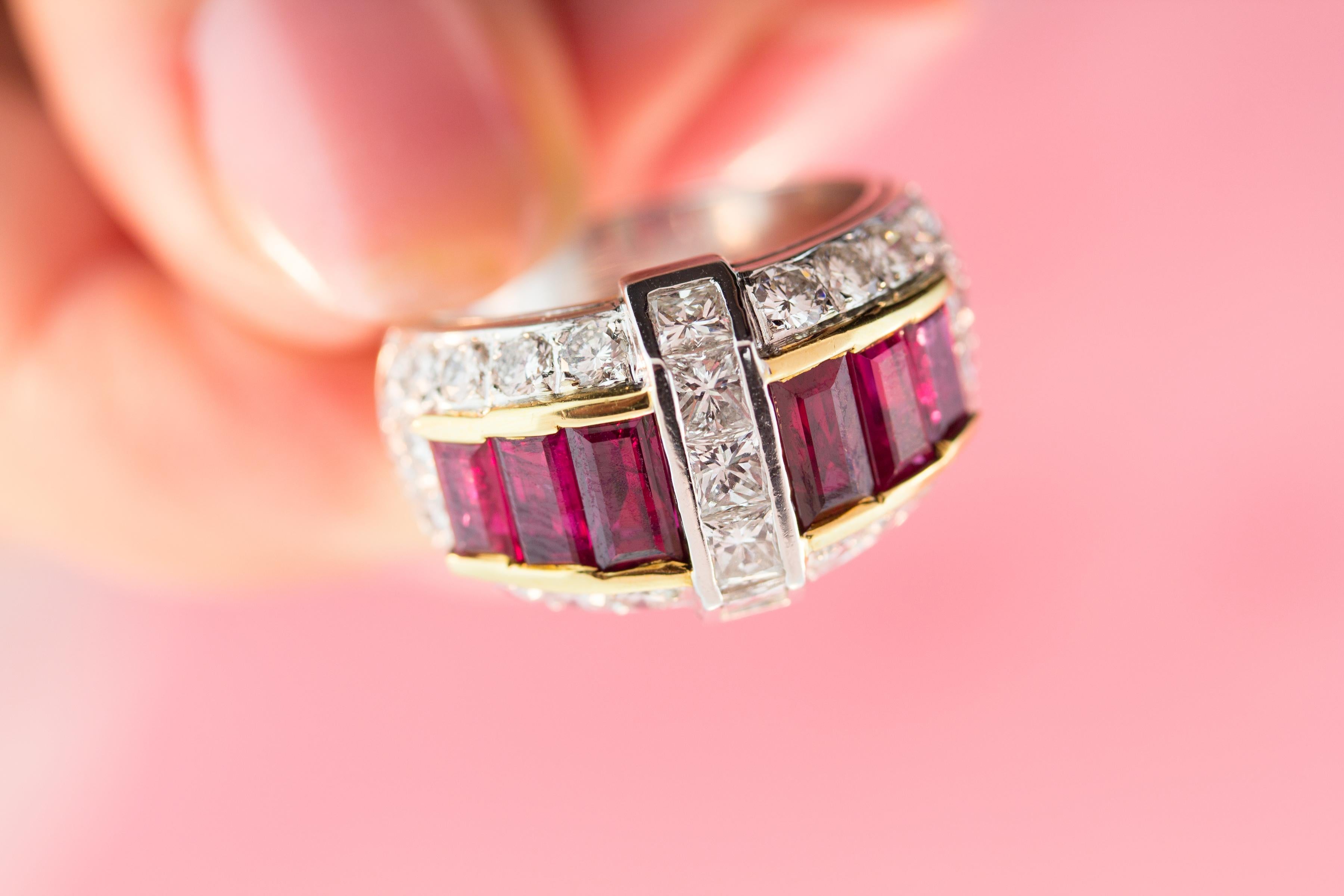 Ella Gafter Ruby Princess Diamond Cocktail Ring For Sale 2