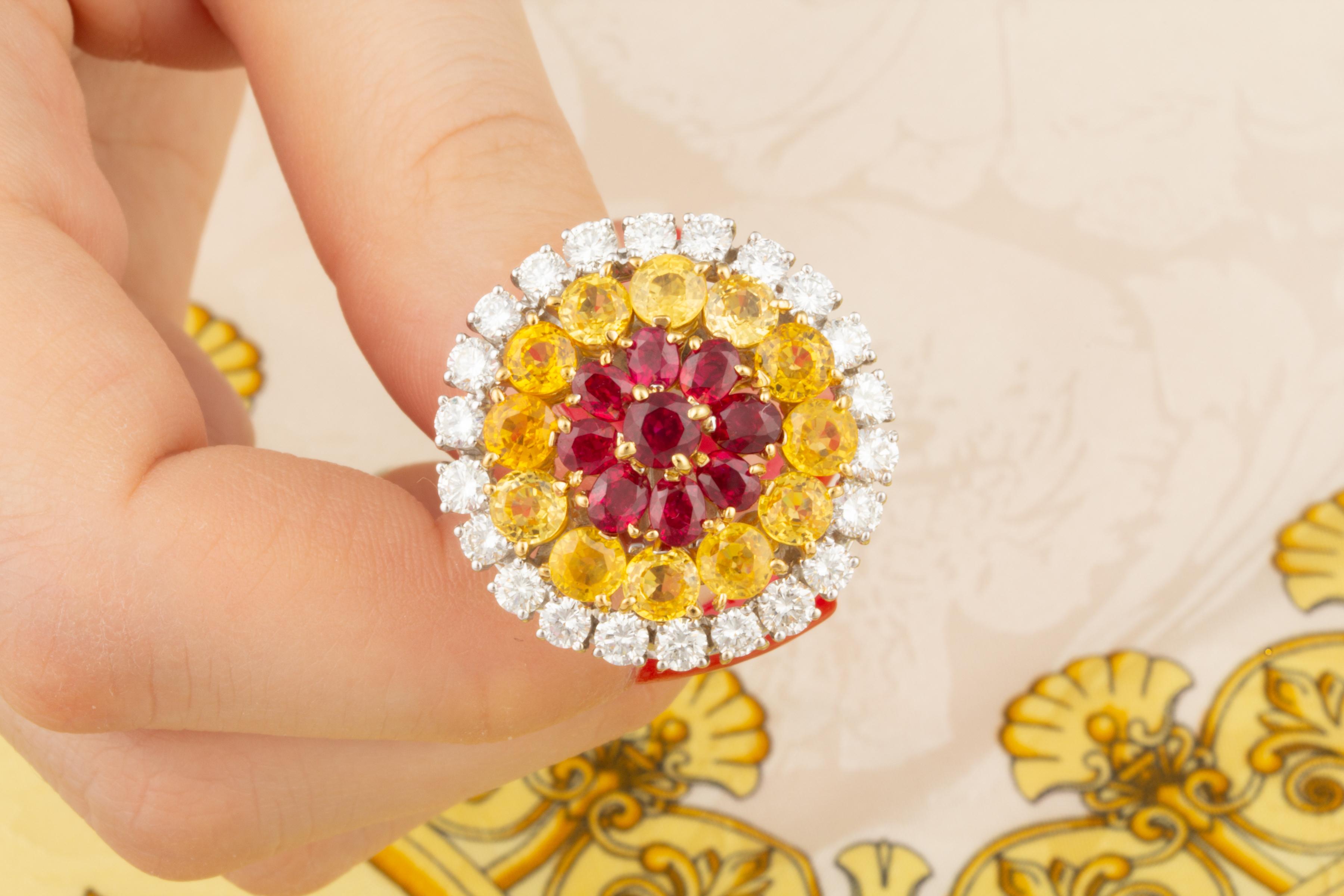 Ella Gafter Ruby Sapphire Diamond Earrings For Sale 3