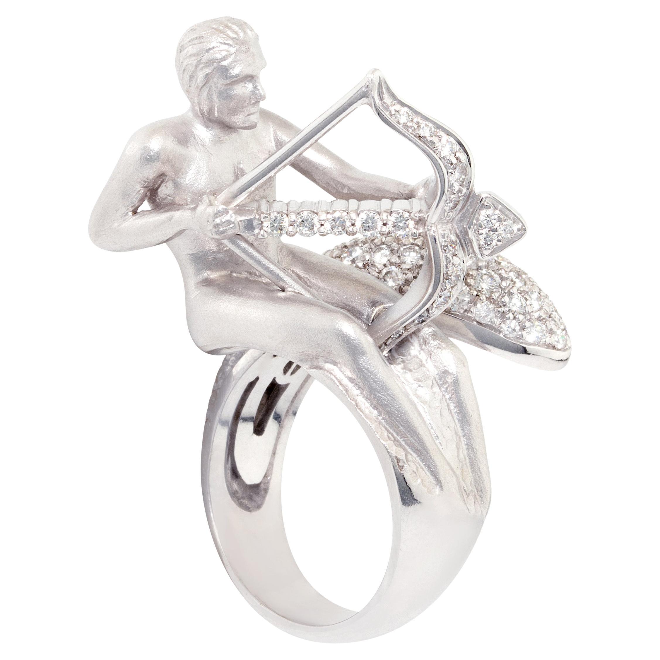 Ella Gafter Sagittarius Diamond Zodiac Ring  For Sale