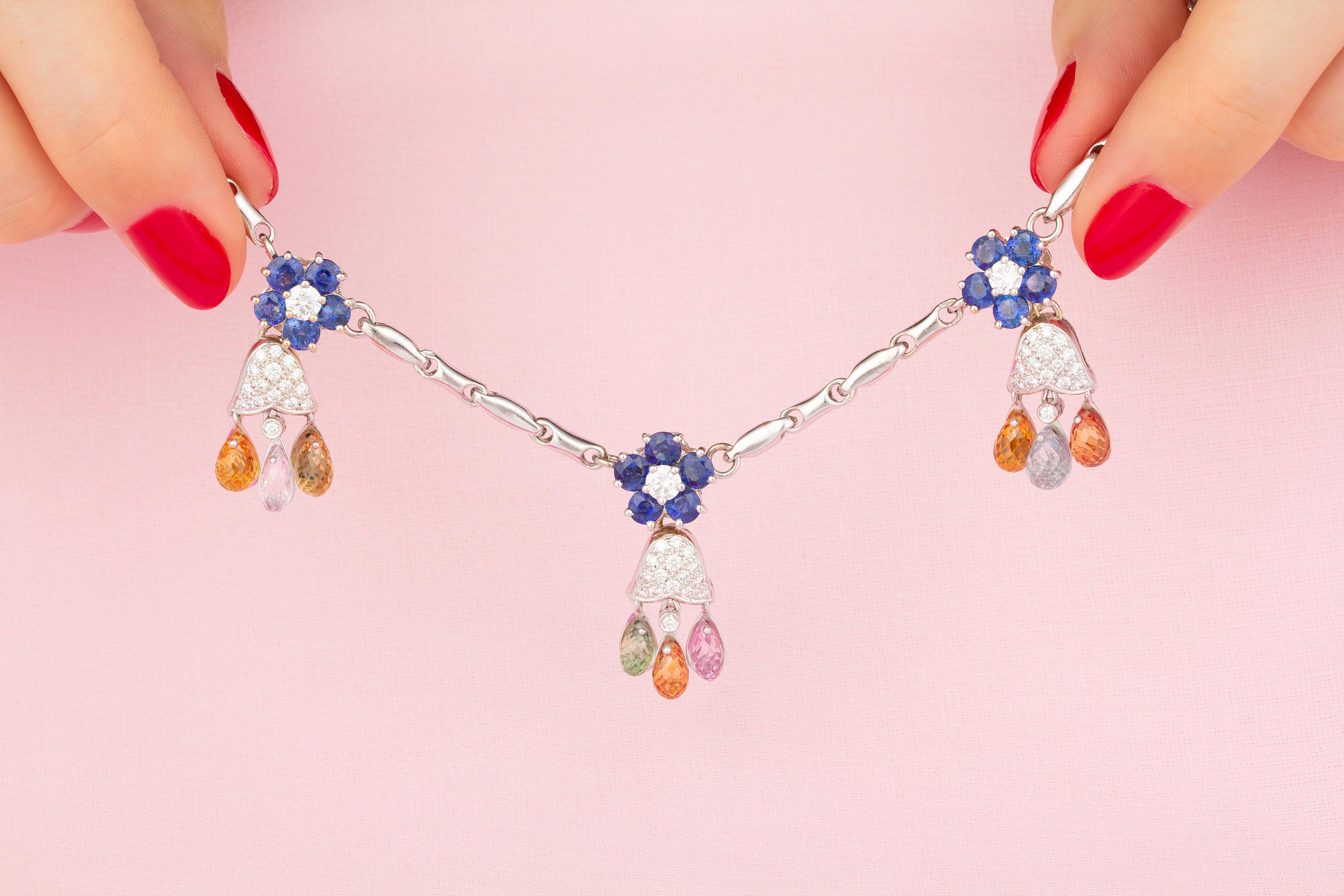 sapphire briolette necklace