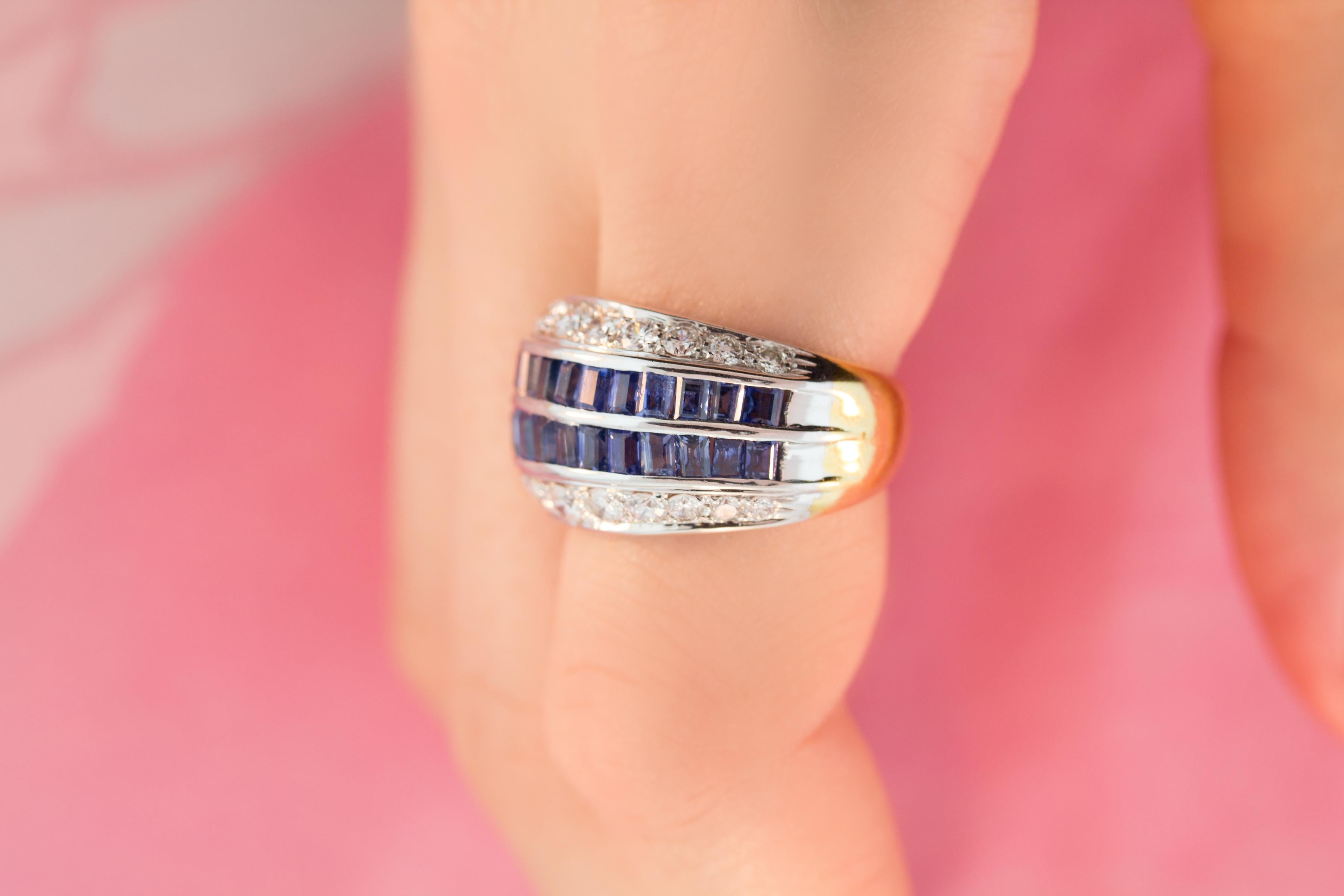 Women's Ella Gafter Sapphire Diamond Cocktail Ring For Sale