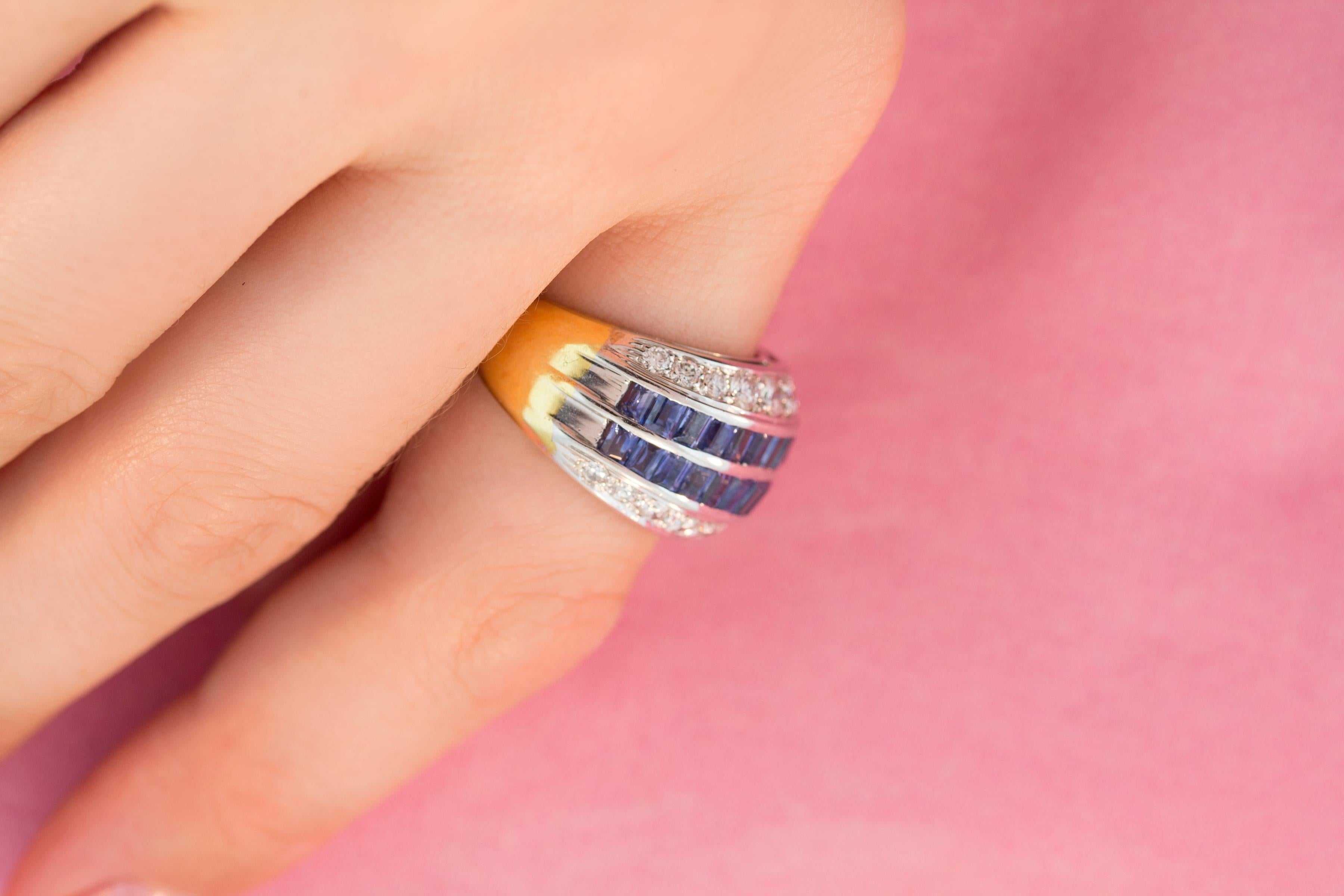 Ella Gafter Sapphire Diamond Cocktail Ring For Sale 1