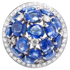 Sapphire Diamond Dome Cocktail Ring