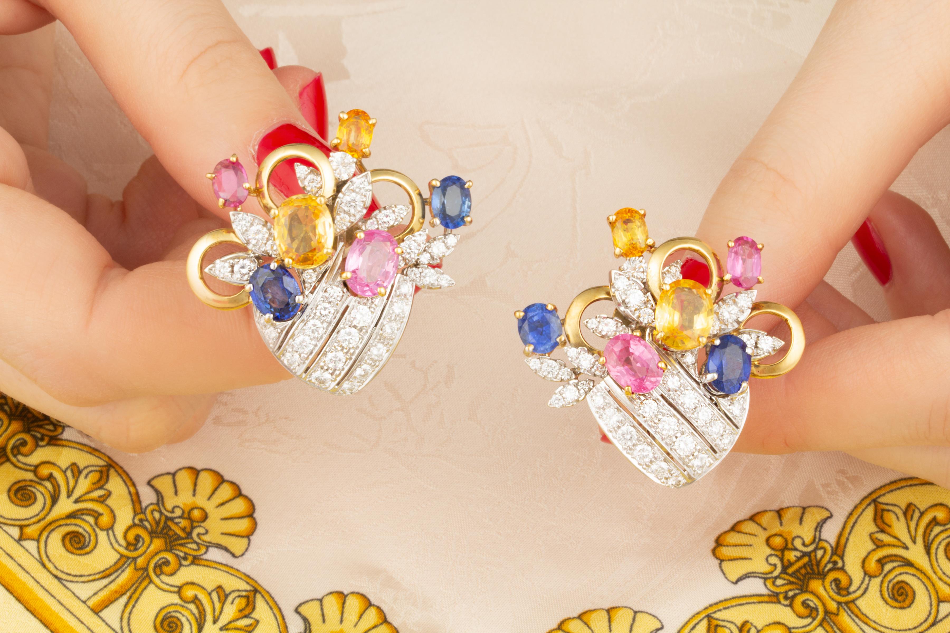 Women's Ella Gafter Sapphire Diamond Earrings For Sale