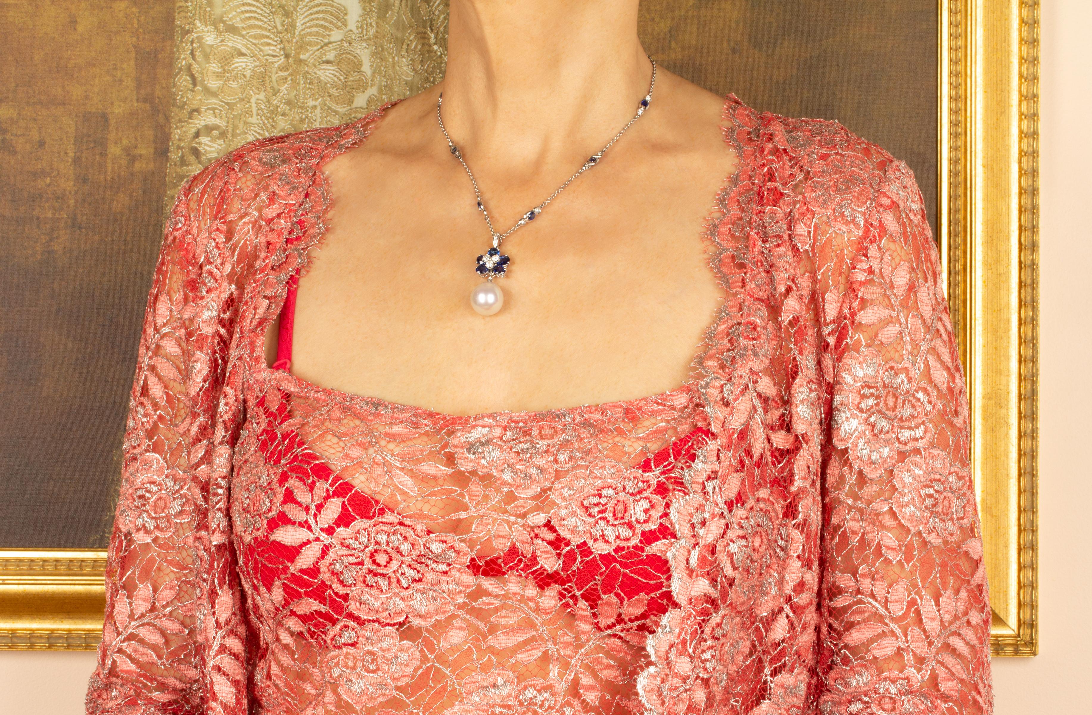 sapphire and pearl necklace