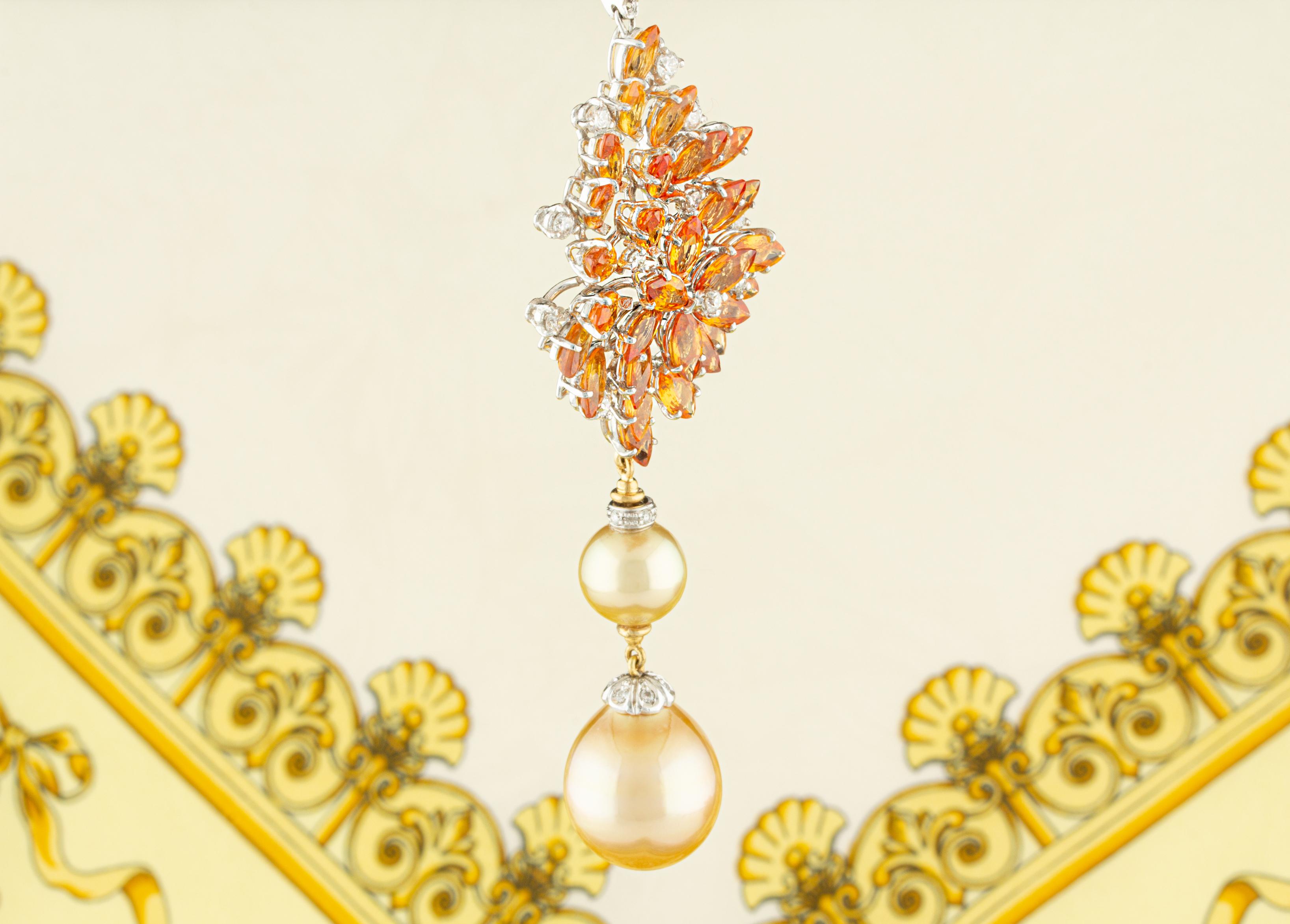 Ella Gafter Collier de perles en saphir et diamant Pour femmes en vente