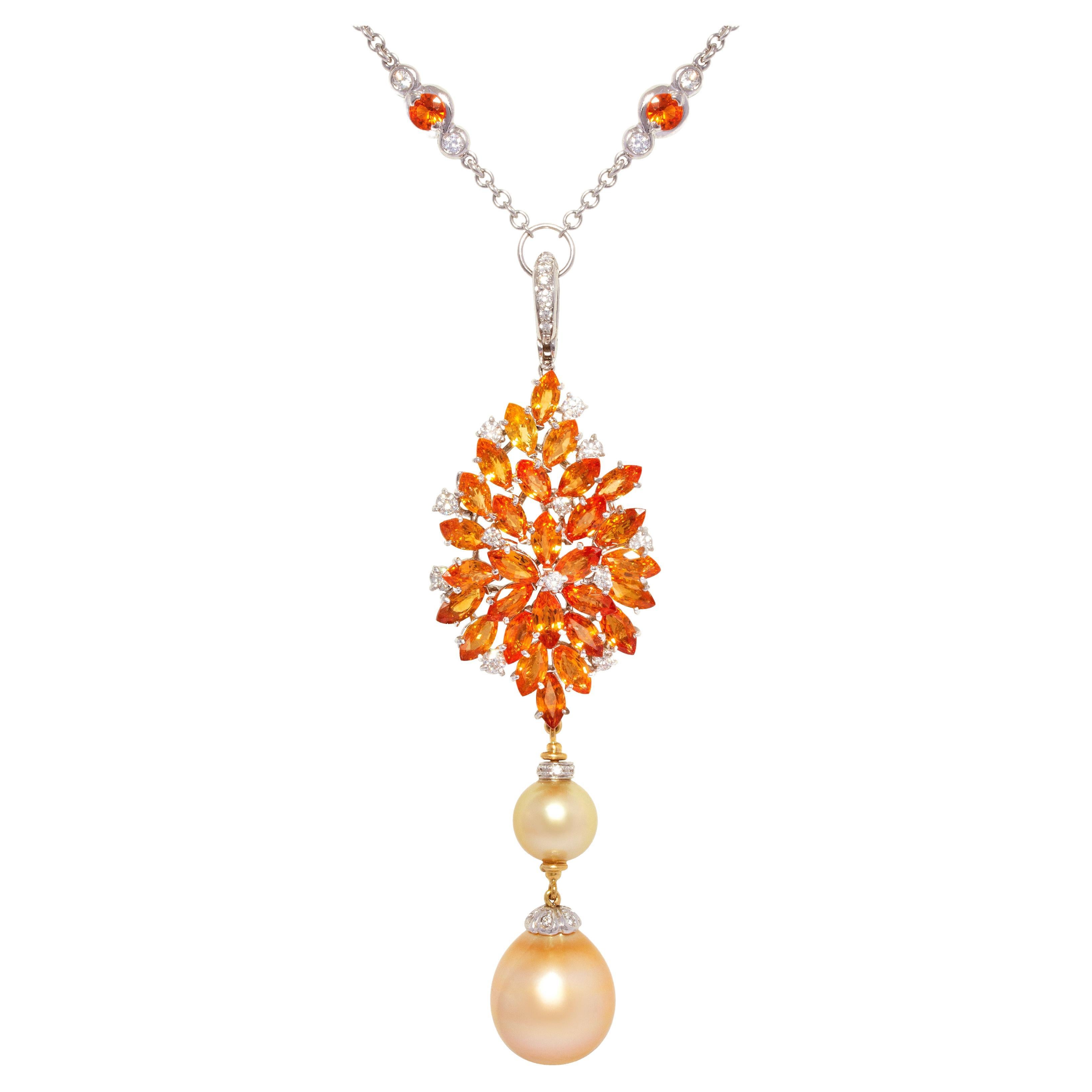 Ella Gafter Sapphire Diamond Pearl Necklace