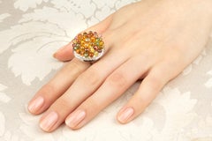 Sapphire Diamond Cocktail Ring ‭Tutti Frutti Design by Ella Gafter