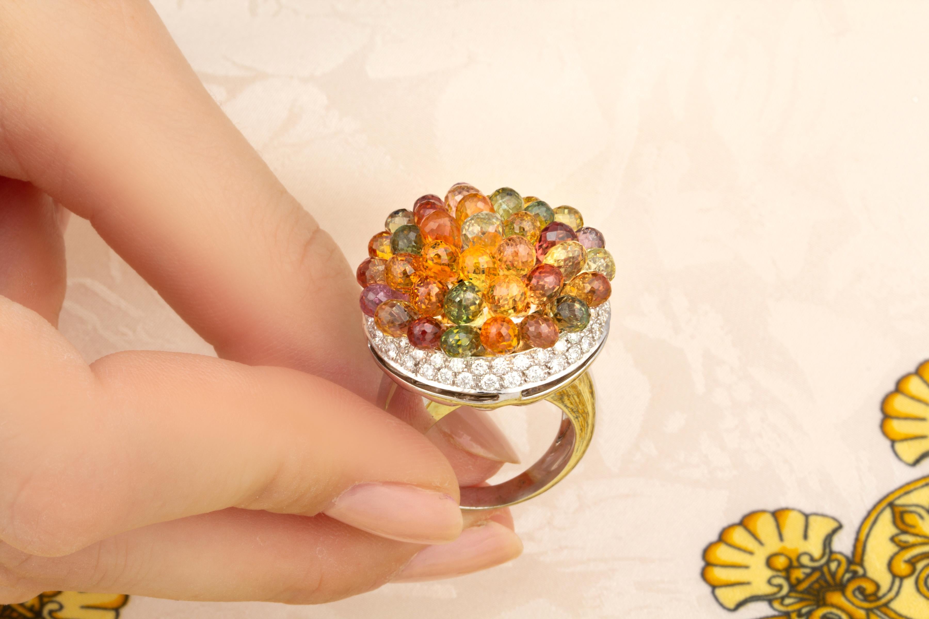 Women's Ella Gafter Sapphire Diamond Tutti Frutti Ring For Sale