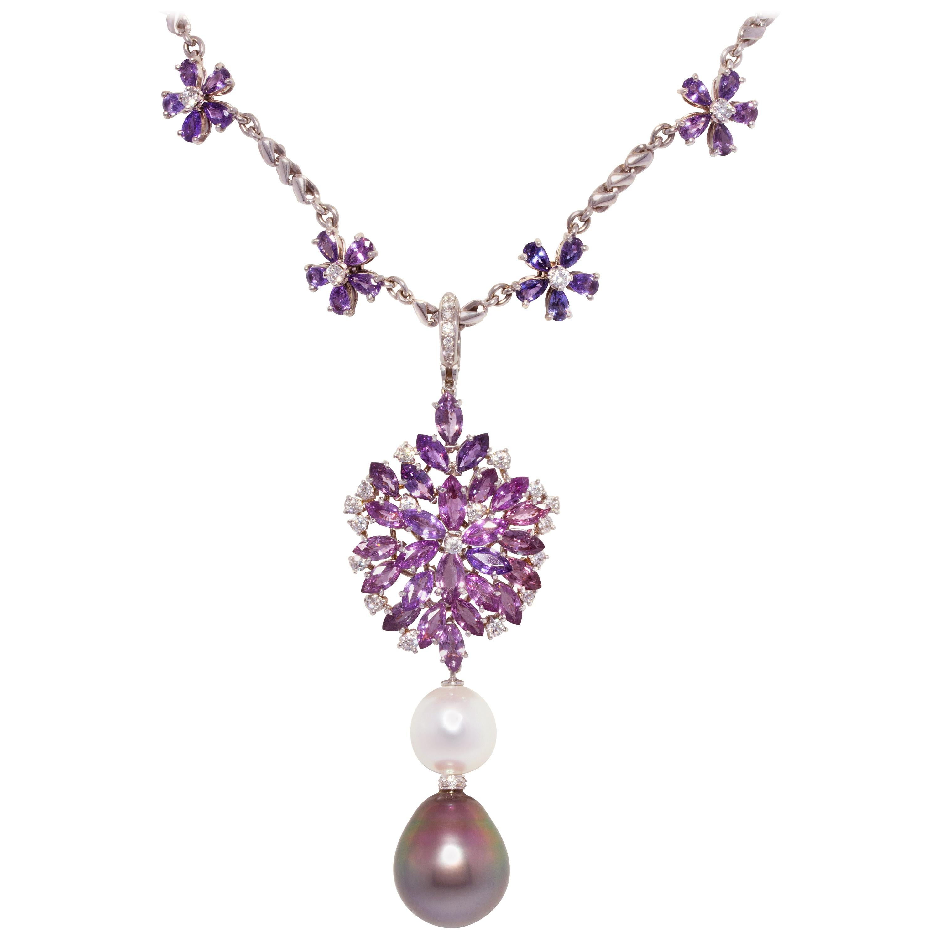 Ella Gafter Sapphire Lavender Necklace For Sale