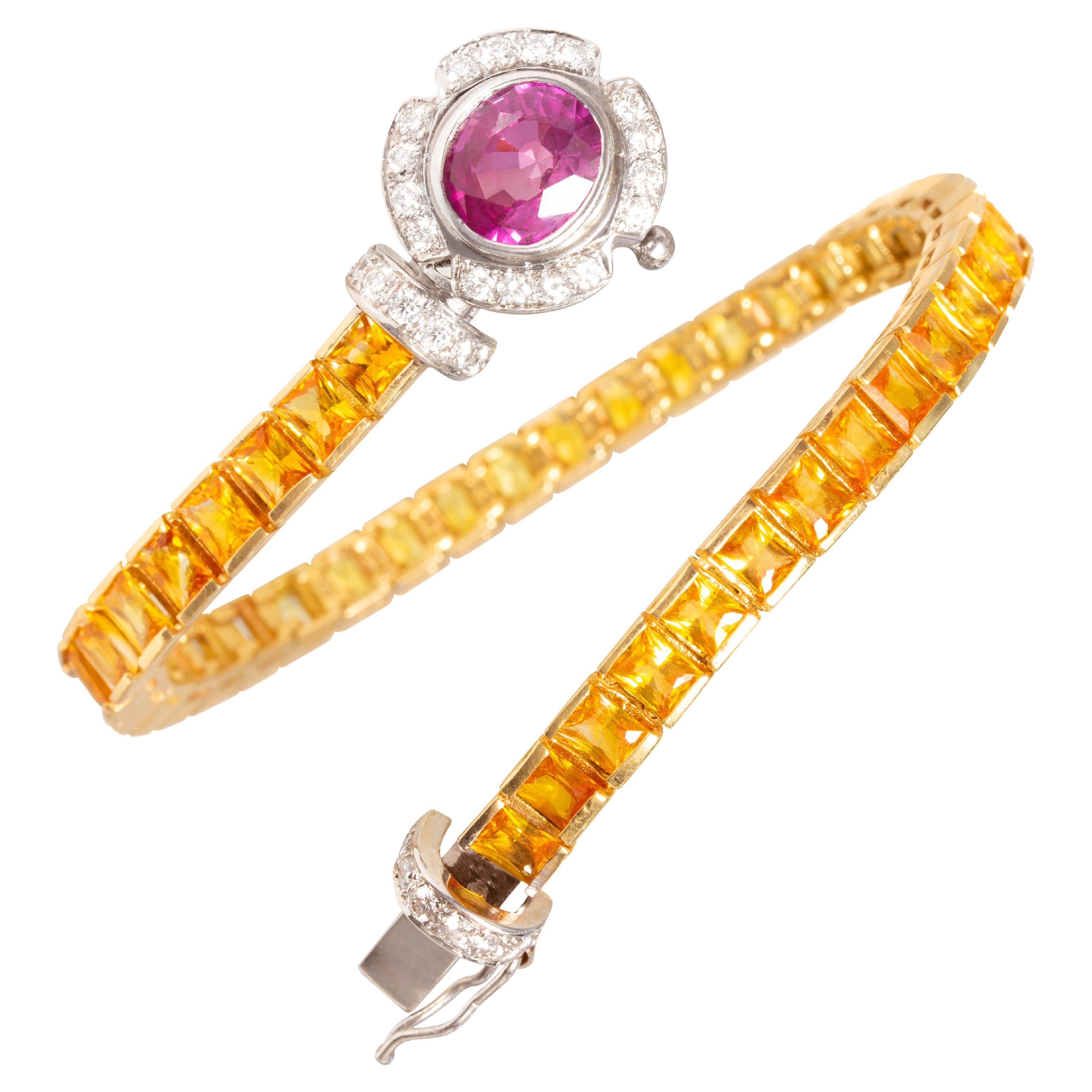 Ella Gafter Bracelet ligne de couleurs saphir