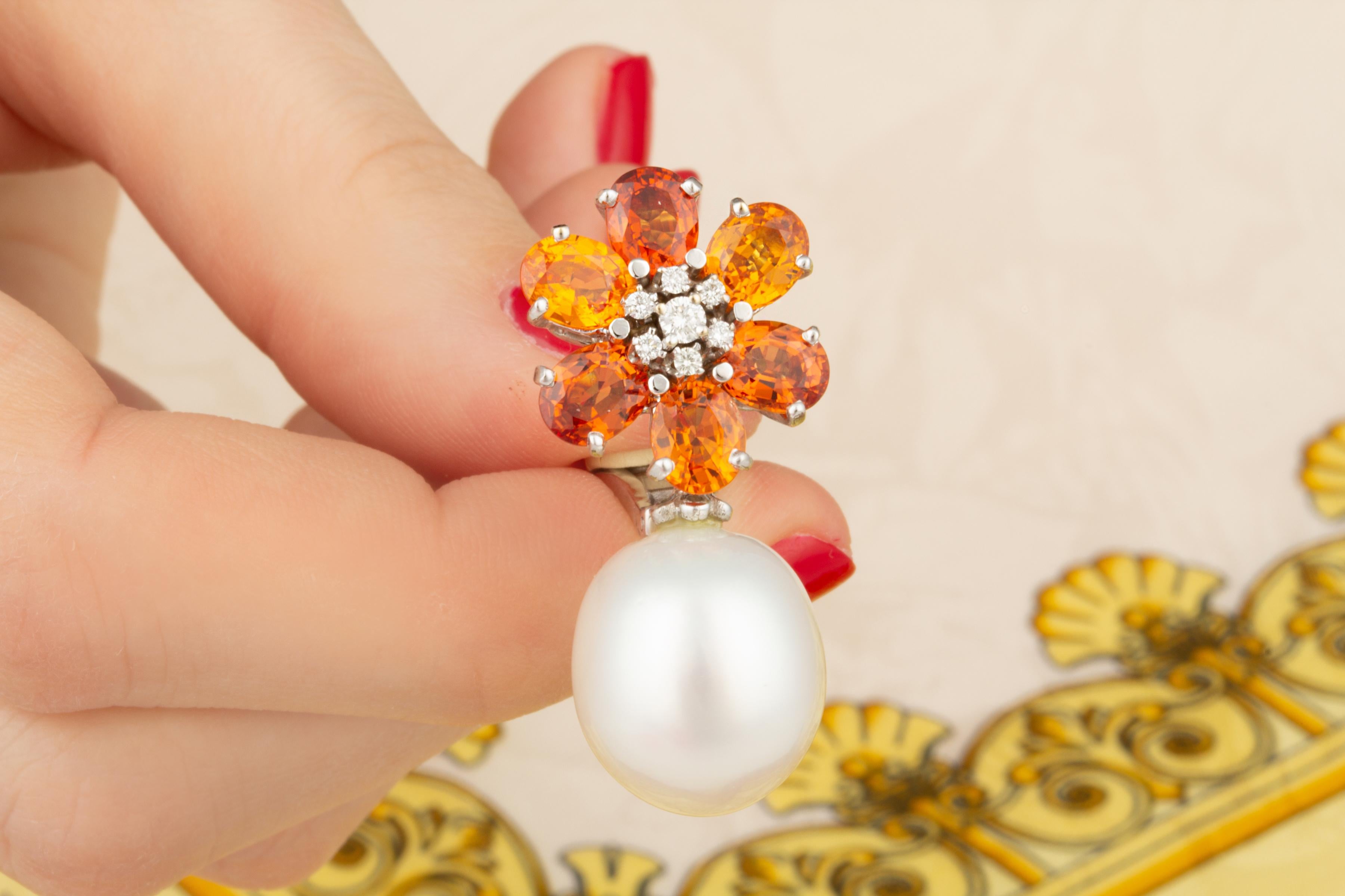 Ella Gafter Saphir-Perlen-Diamant-Ohrringe im Zustand „Neu“ im Angebot in New York, NY