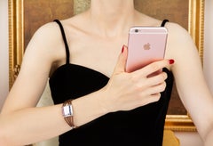 Sapphire Ruby Diamond Bracelet Leather Strap Design by Ella Gafter