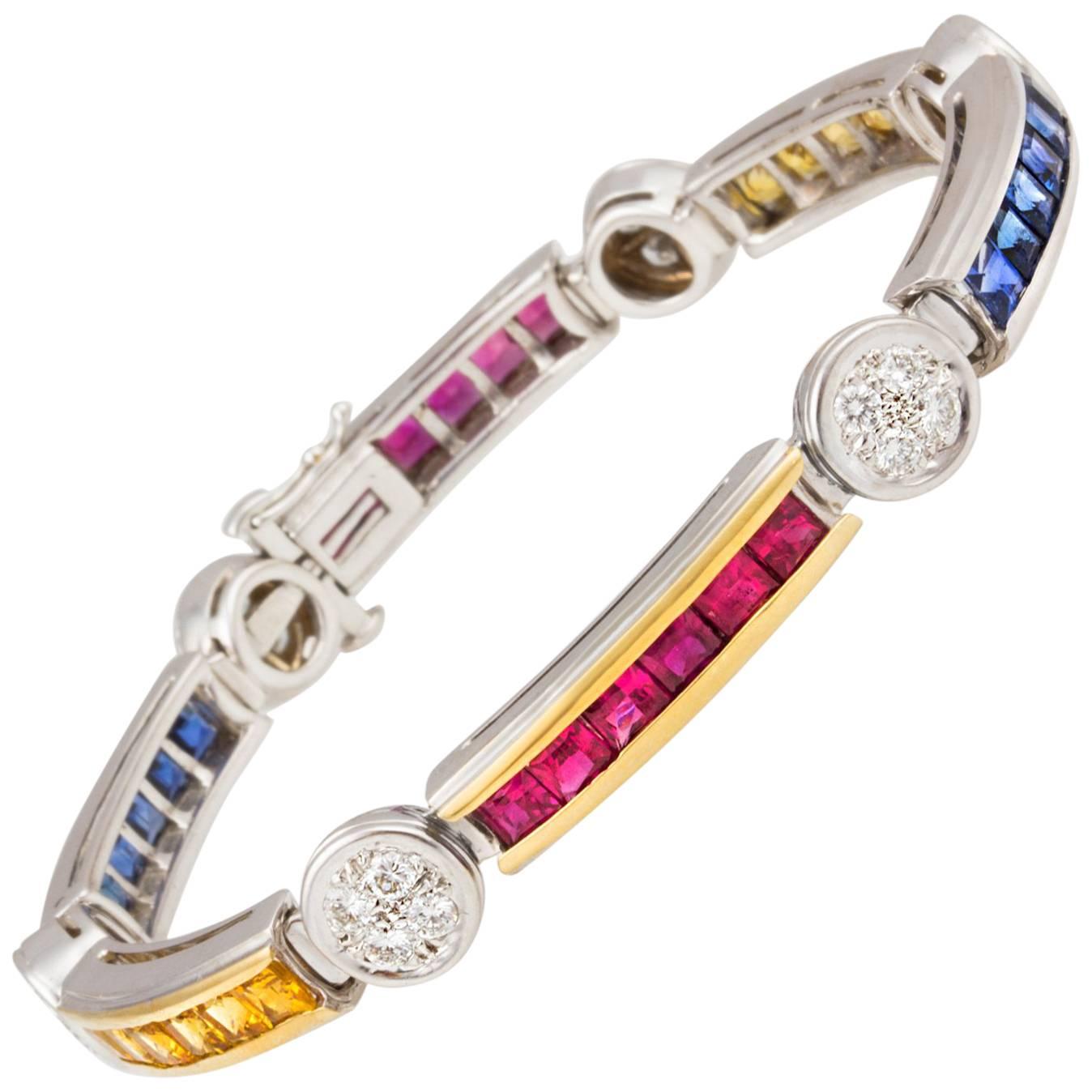 Ella Gafter Sapphire Ruby Diamond Multicolor Bracelet