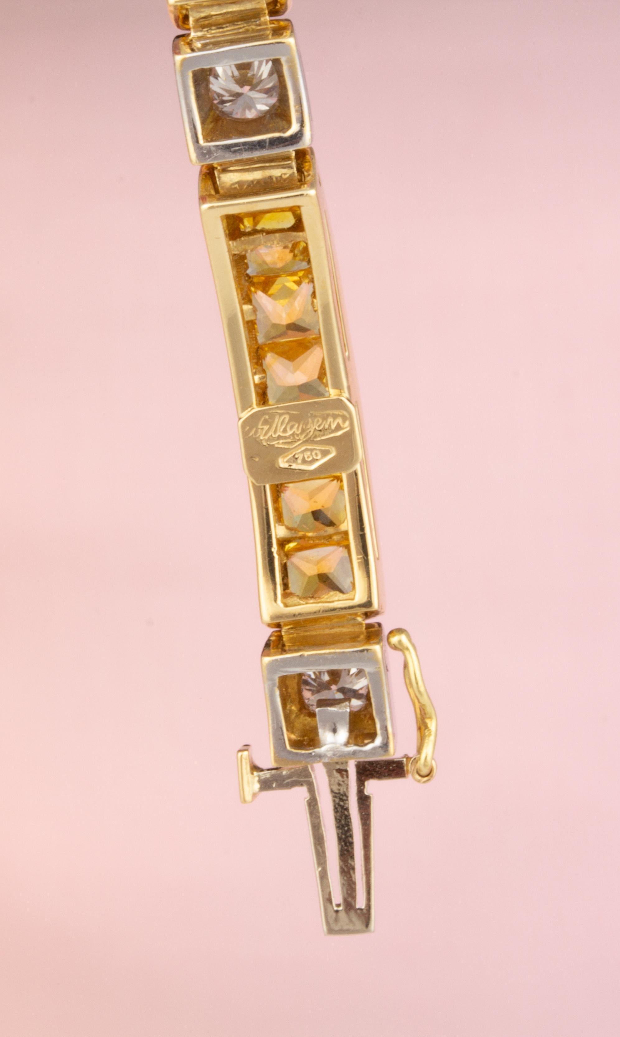 Donna Bracciale Multicolor Line Zaffiro Rubino Diamante Design/One di Ella Gafter in vendita