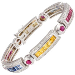 Ella Gafter Multicolor-Armband mit Saphir, Rubin und Diamanten