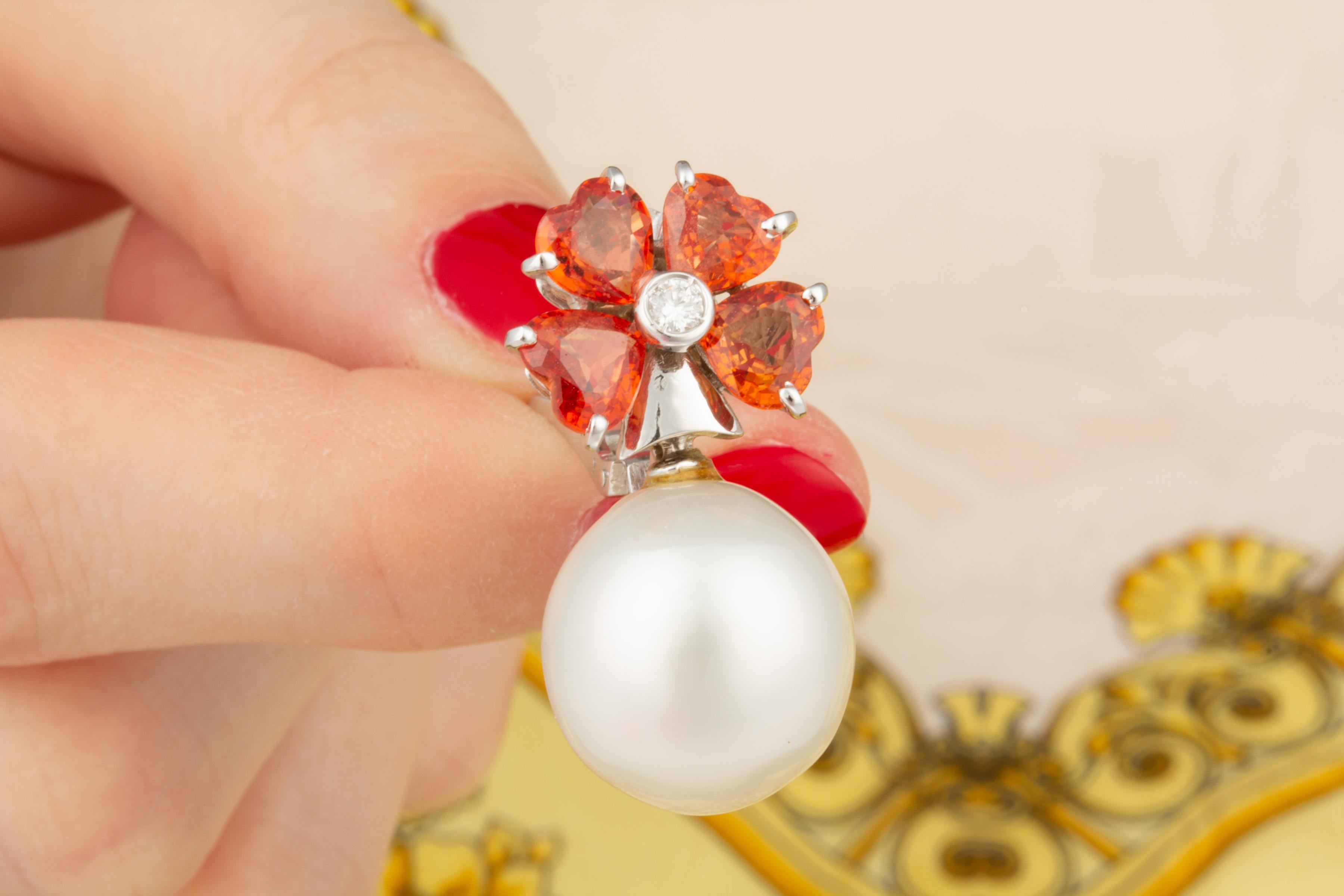Ella Gafter Herzförmige Saphir-Perlen-Ohrringe im Zustand „Neu“ im Angebot in New York, NY
