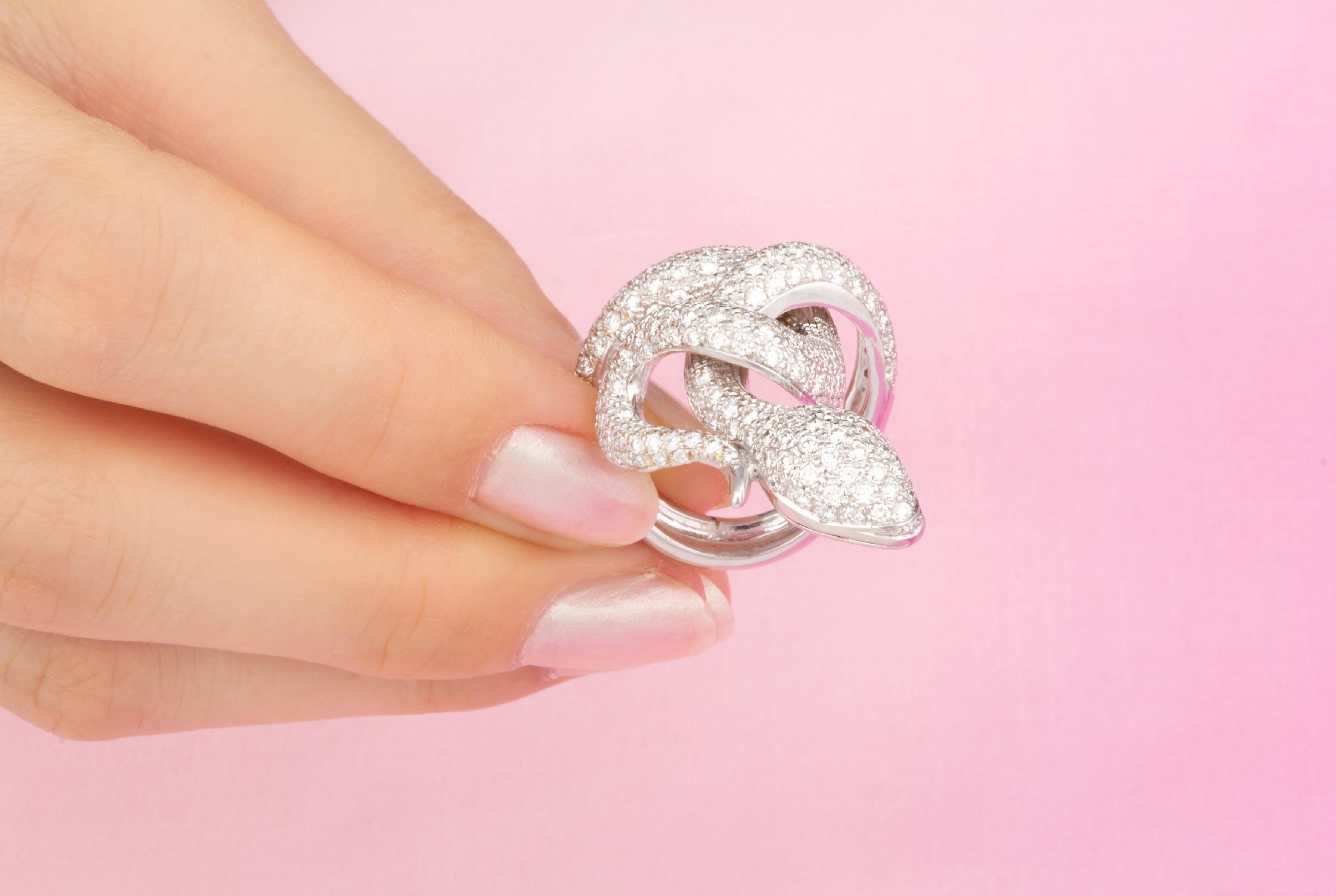Ella Gafter Snake Diamond Gold Ring For Sale 2