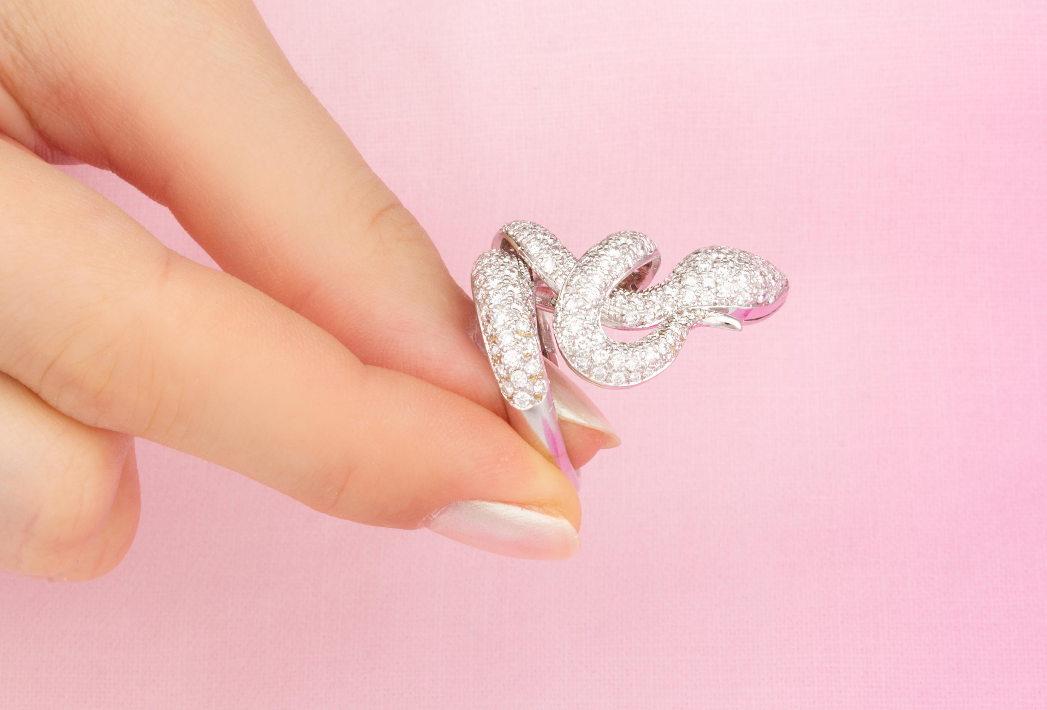 Ella Gafter Snake Diamond Gold Ring For Sale 3