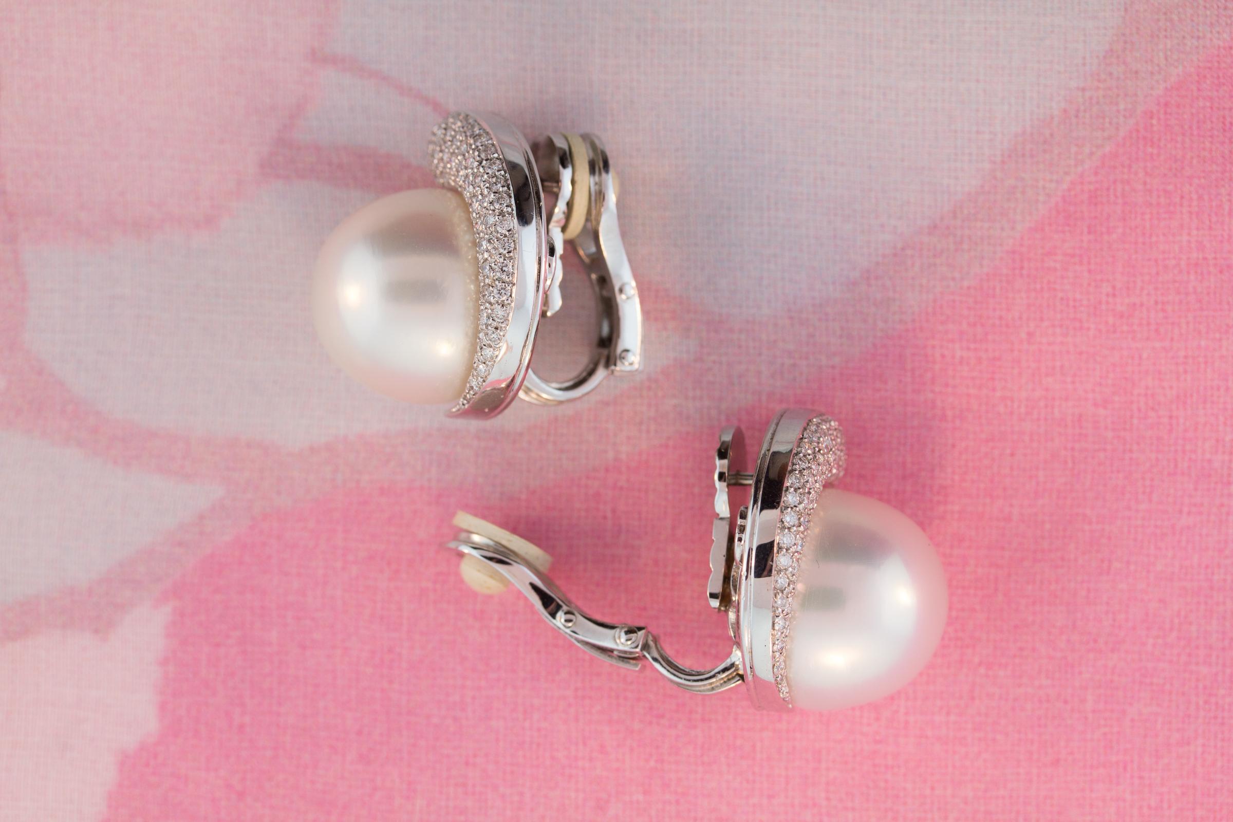 Women's Ella Gafter 16mm South Sea Pearl Diamond Earrings