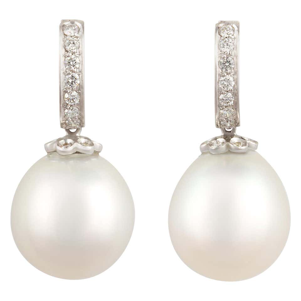 Diamond, Pearl and Antique Drop Earrings - 5,539 For Sale at 1stdibs ...