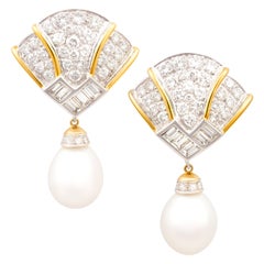 Ella Gafter 14.5mm South Sea Pearl Diamond Earrings