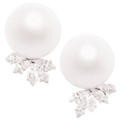 Ella Gafter South Sea Pearl and Diamond Earrings