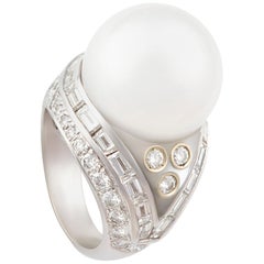 Ella Gafter 16.5mm Pearl Diamond Ring