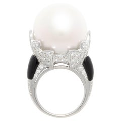 Ella Gafter 20mm Pearl Diamond Ring 
