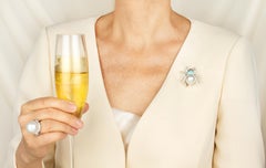 Spider Brooch Pin South Sea Pearl 18mm Diamond Design by Ella Gafter