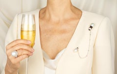 Stick Pin South Sea Pearl and Diamond Art Déco Design by Ella Gafter