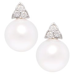 Ella Gafter 15.5mm South Sea Pearl Diamond Stud Earrings