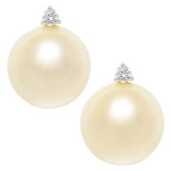 Ella Gafter South Sea Pearl and Diamond Stud Earrings