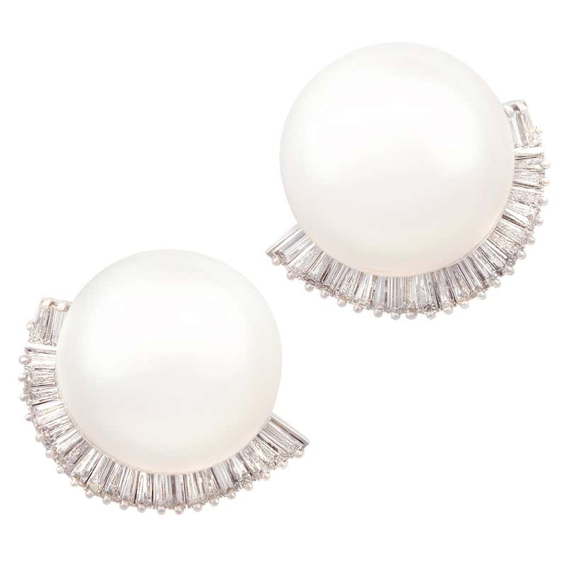 Diamond, Pearl and Antique Clip-on Earrings - 4,837 For Sale at 1stdibs ...