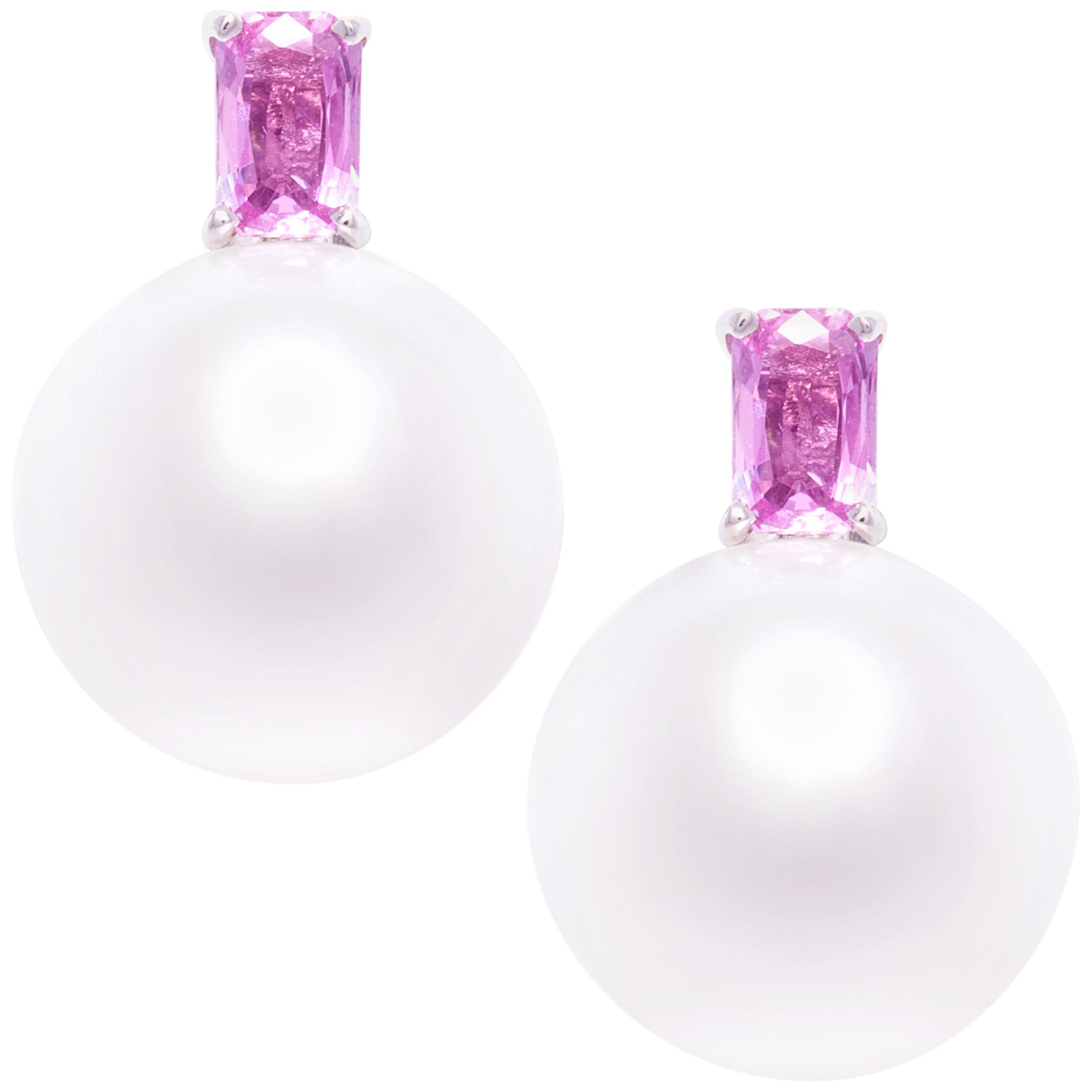 Ella Gafter 15mm South Sea Pearl Stud Earrings  For Sale