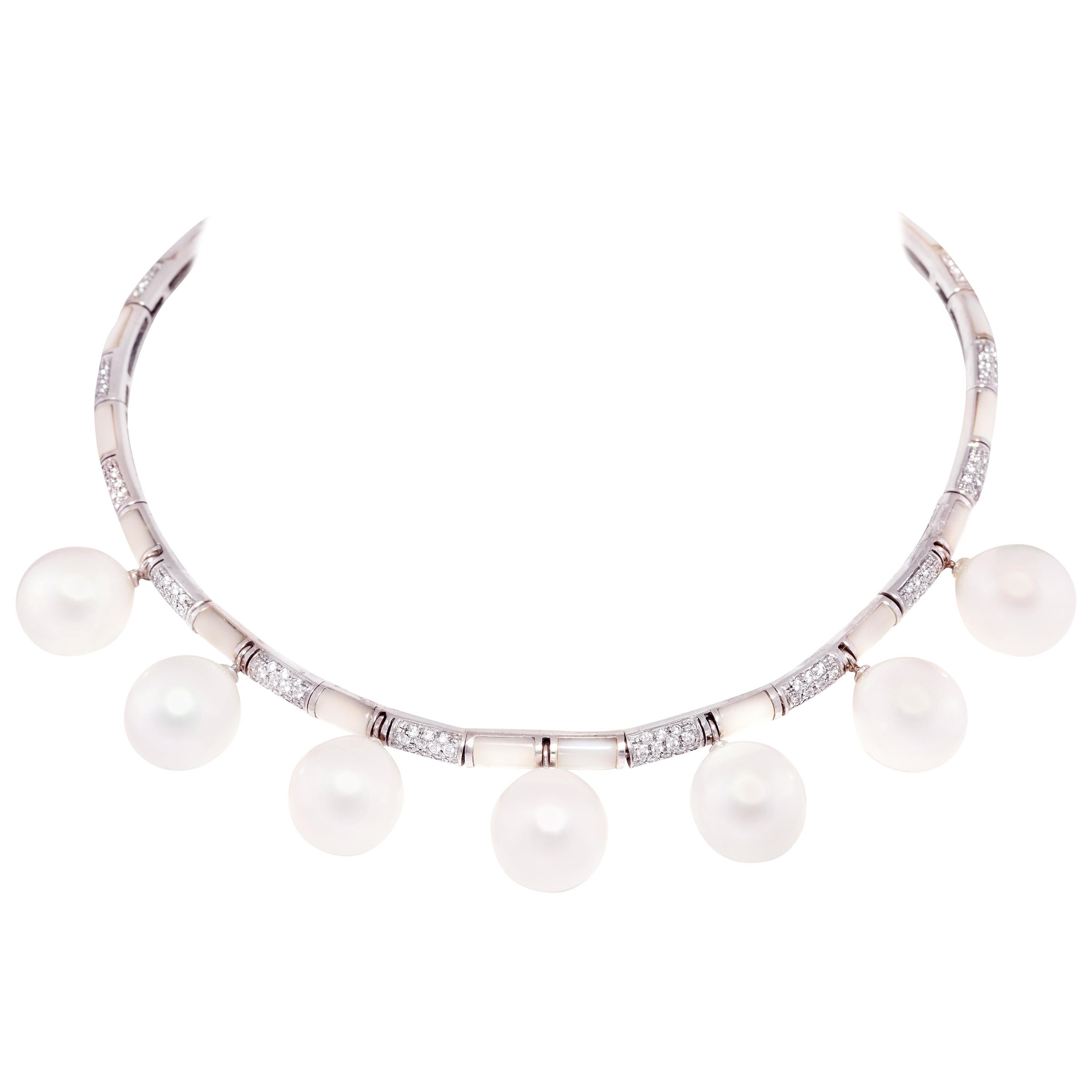 Ella Gafter South Sea Pearl Diamond Necklace