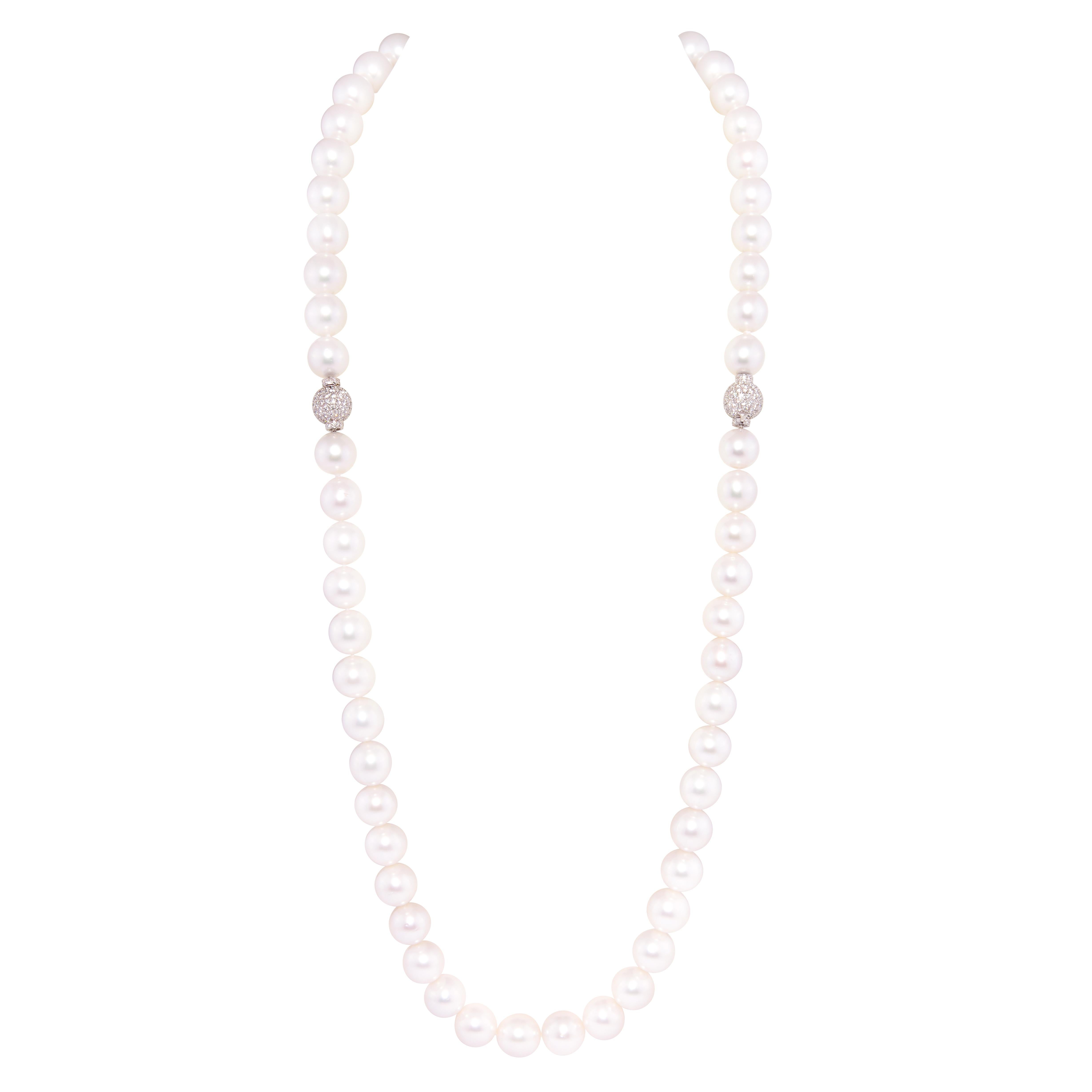 Artist Ella Gafter South Sea Pearl Diamond Clasp Choker Necklace For Sale
