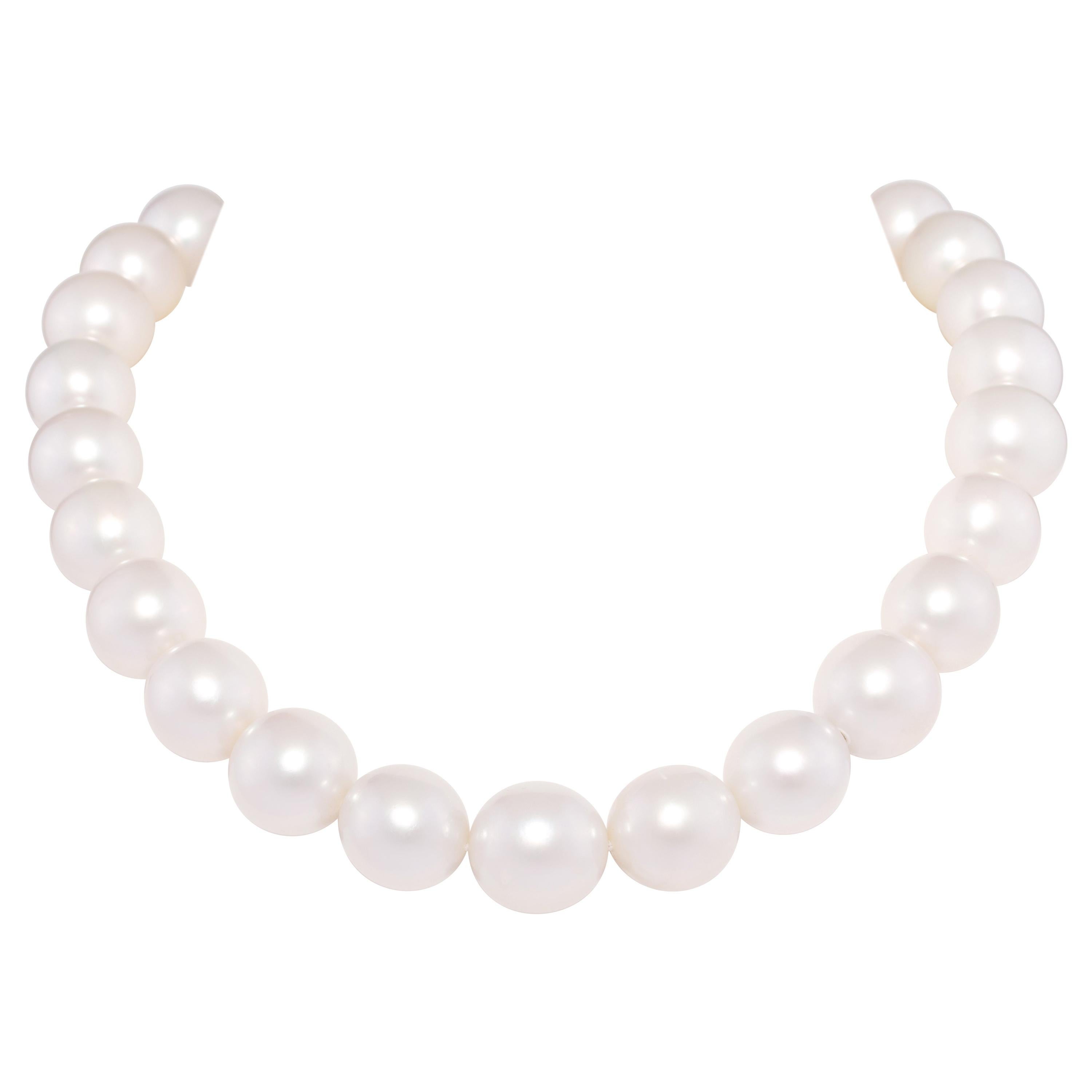 Ella Gafter South Sea Pearl Diamond Clasp Choker Necklace