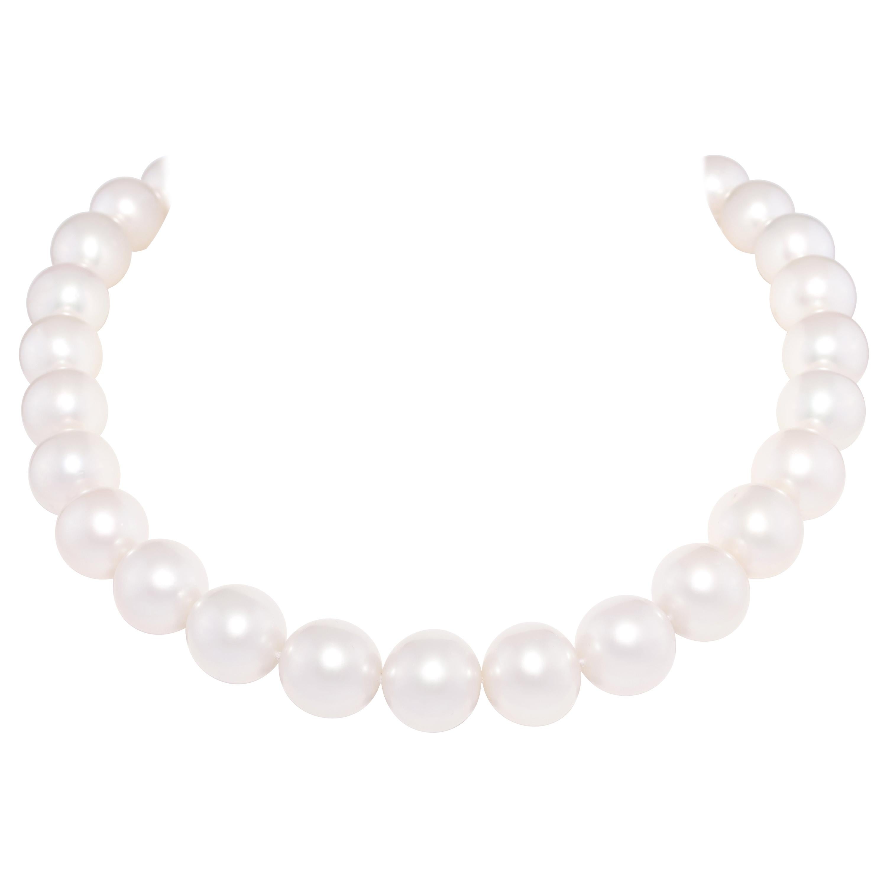 Ella Gafter South Sea Pearl Diamond Clasp Choker Necklace