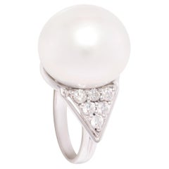 Ella Gafter South Sea Pearl Diamond Cocktail Ring