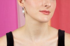 South Sea Pearl and Diamond Drop Earrings White Gold Hoop Design by Ella Gafter