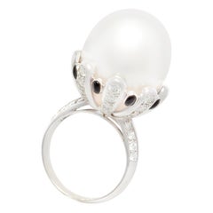 Ella Gafter 17mm Pearl Onyx Ring
