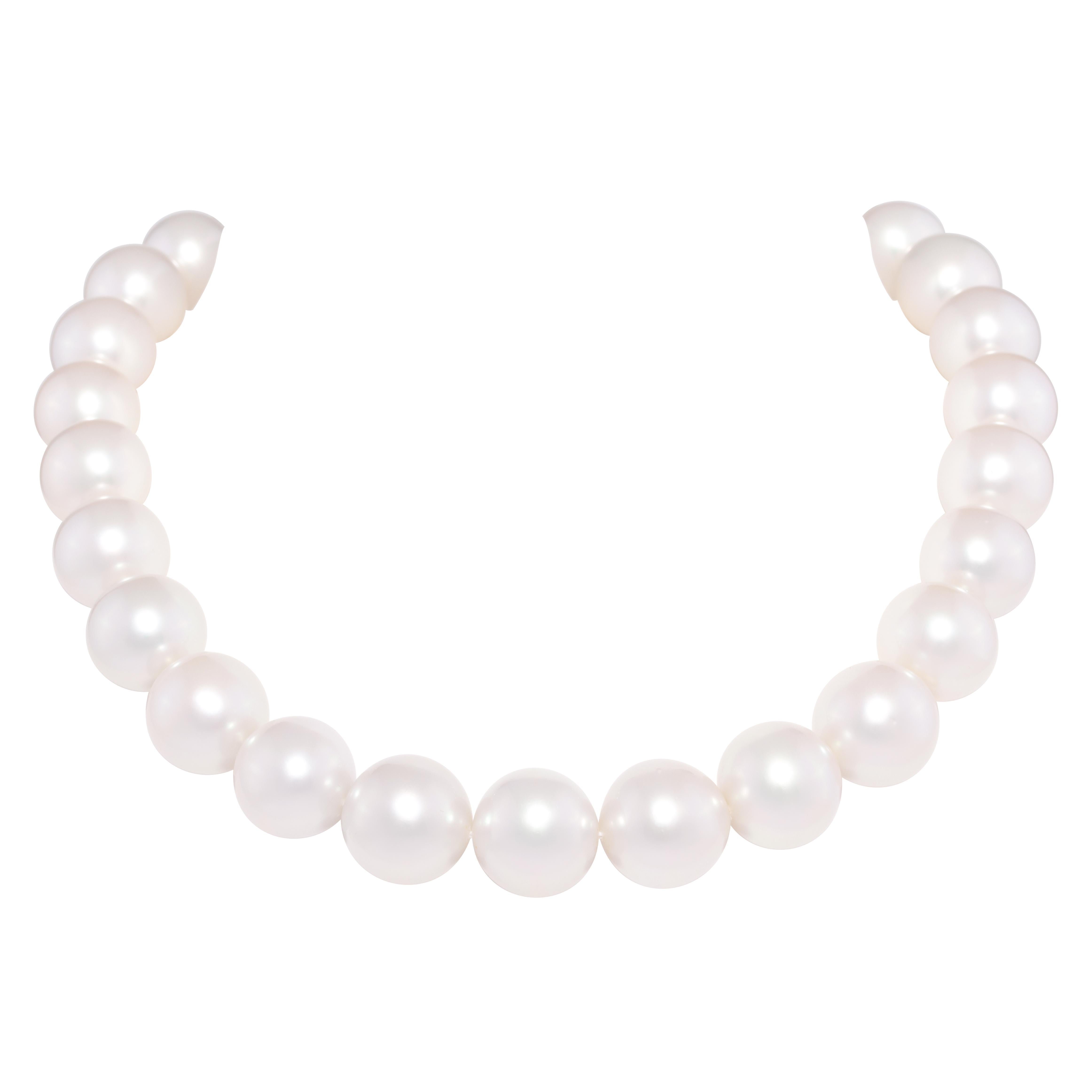 Artist Ella Gafter South Sea Pearl Diamond Opera Length Double Necklace For Sale