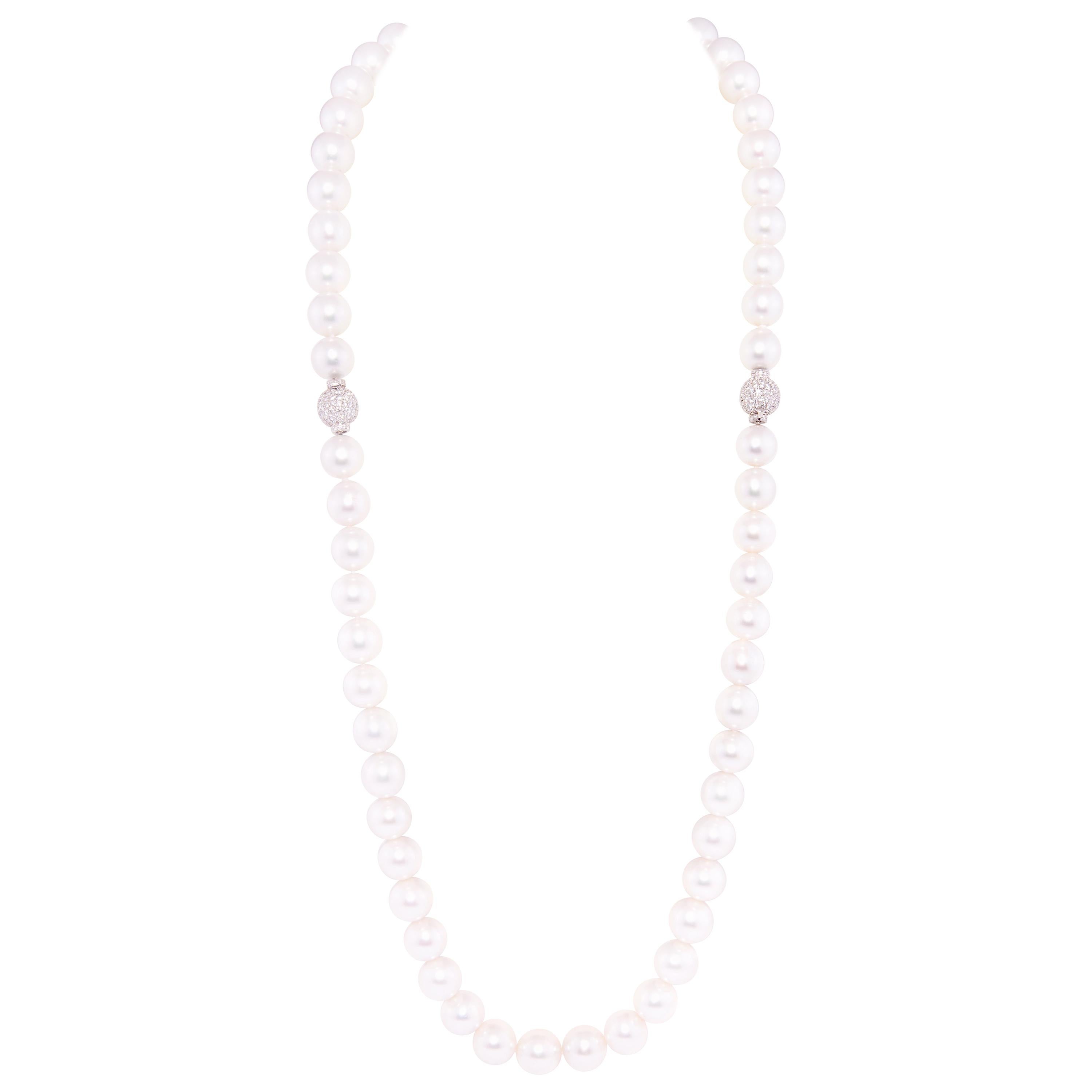Ella Gafter South Sea Pearl Diamond Opera Length Double Necklace