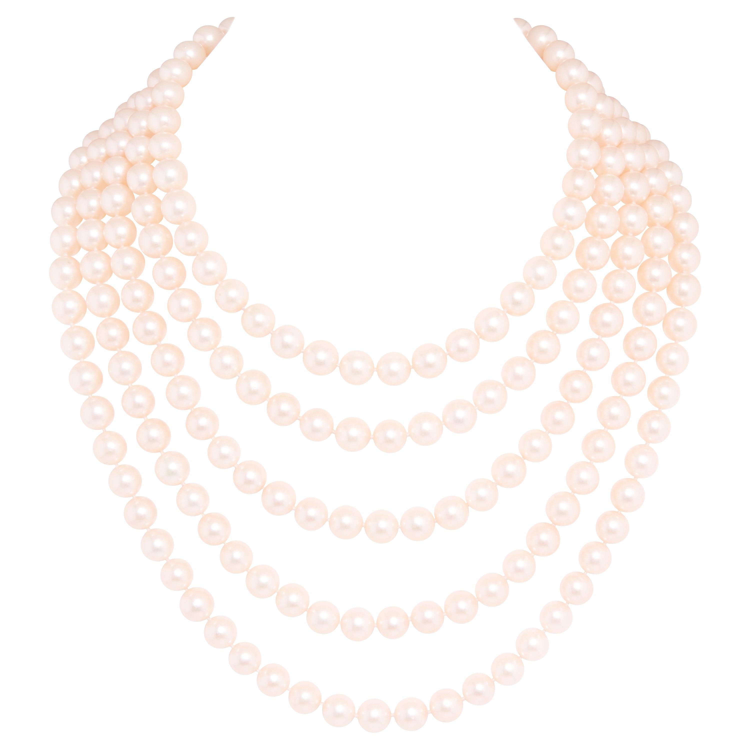 Collana di perle a 5 fili da 8 mm Design/One di Ella Gafter