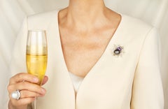 Spider Brooch Pin Diamonds Tahitian Pearl Ruby Design by Ella Gafter