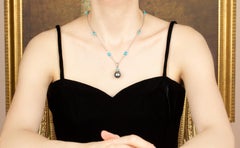 Tahitian Black Pearl Diamond Turquoise Necklace Design Ella Gafter