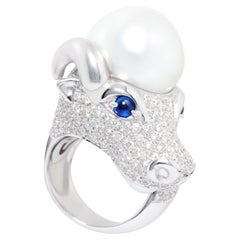 Ella Gafter Taurus Diamant 17mm Perle Sternzeichen Ring 