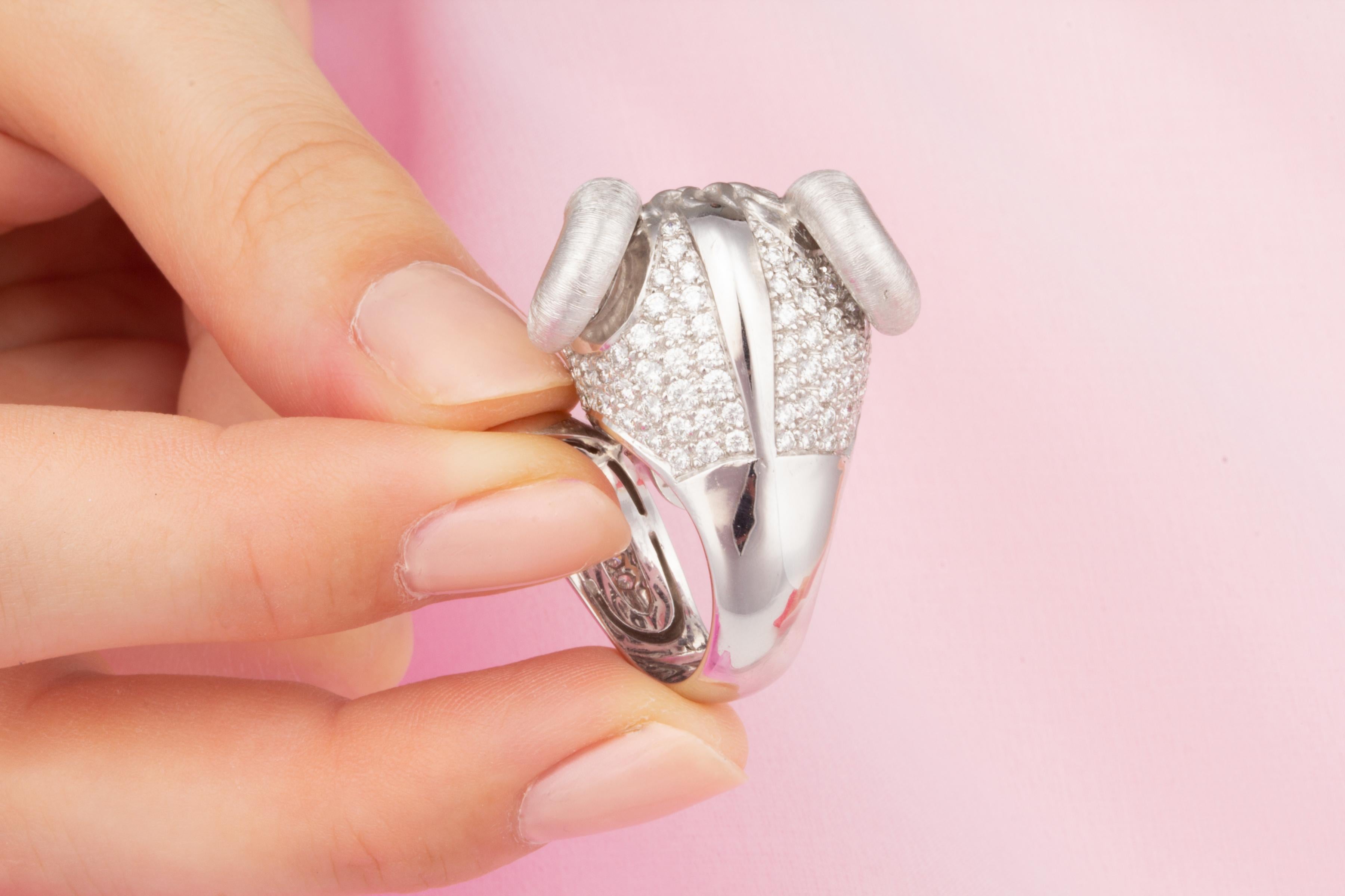Brilliant Cut Ella Gafter Taurus Diamond Ruby Zodiac Ring  For Sale