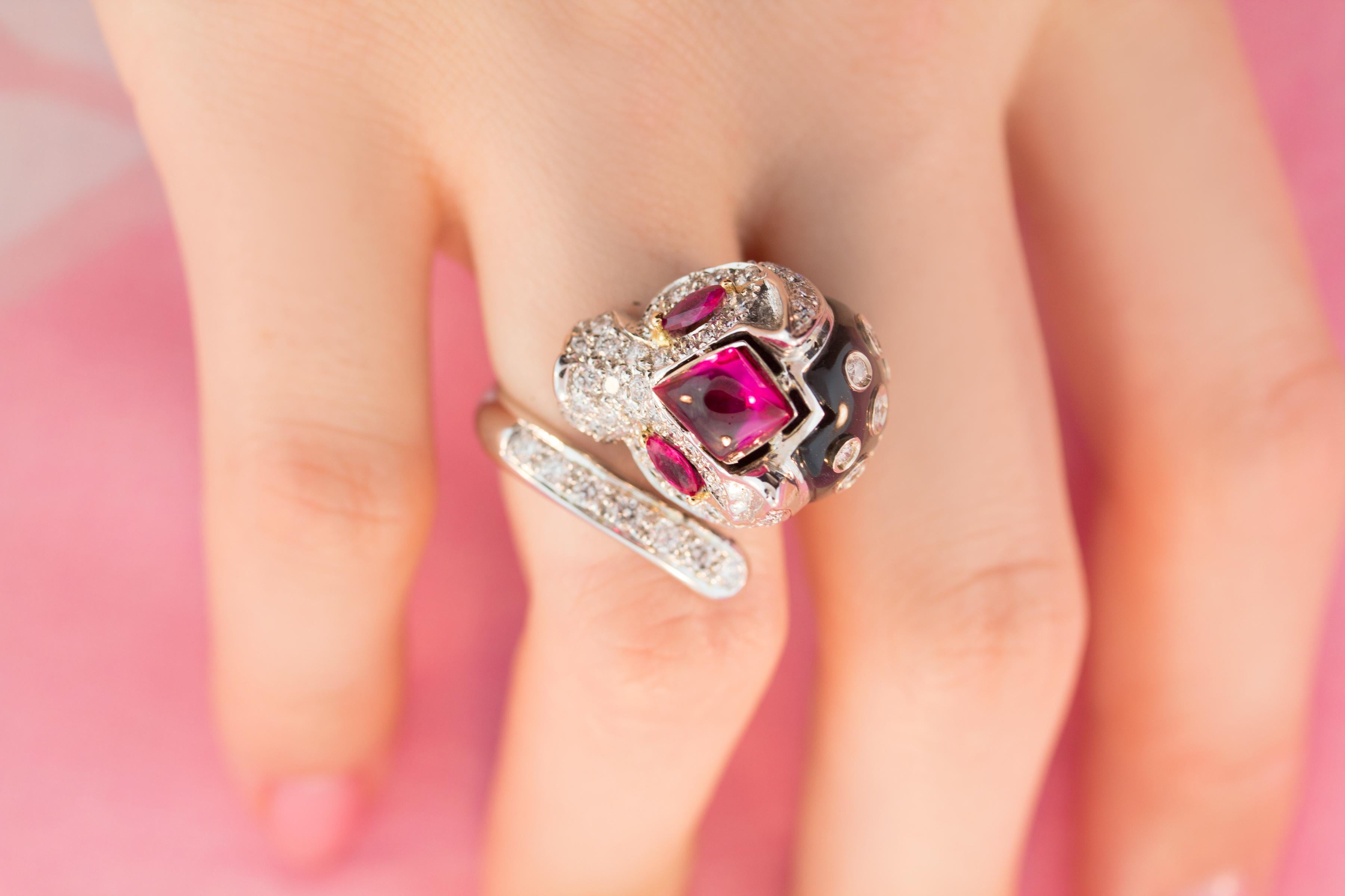 Brilliant Cut Ella Gafter Tiger Diamond Ring For Sale